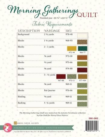 Morning Gatherings Quilt Pattern # ISE-282