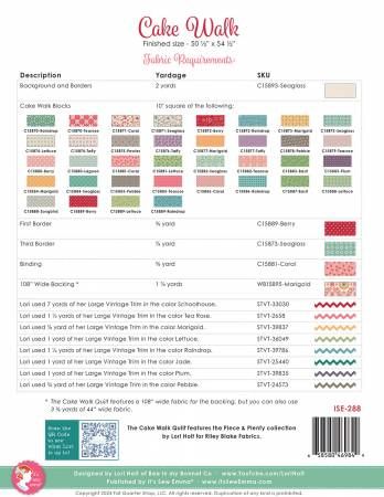 Cake Walk Quilt Pattern # ISE-288