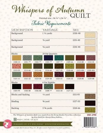 Whispers of Autumn Quilt Pattern # ISE-290