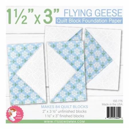 1.5in x 3in Flying Geese Quilt Block Foundation Paper # ISE-775