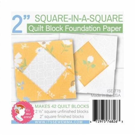 2in Square in a Square Quilt Block Foundation Paper # ISE-778