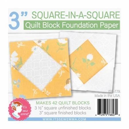3in Square in a Square Quilt Block Foundation Paper # ISE-779