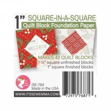 1in Square in a Square Quilt Block Foundation Paper # ISE-784