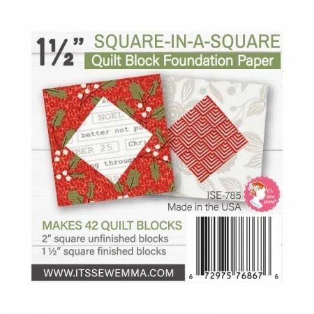 1.5in Square in a Square Quilt Block Foundation Paper # ISE-785