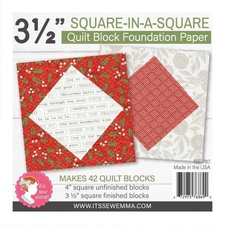 3.5in Square in a Square Quilt Block Foundation Paper # ISE-787