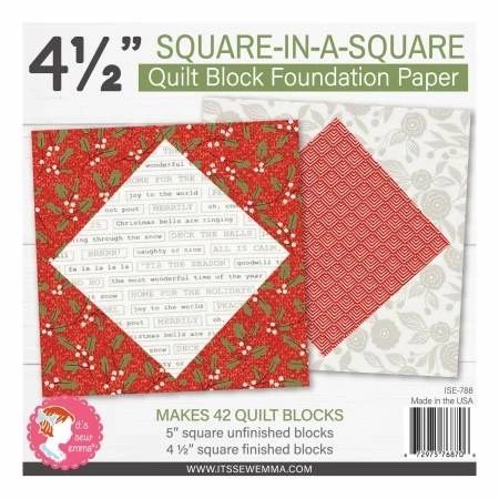 4.5in Square in a Square Quilt Block Foundation Paper # ISE-788