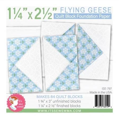 1-1/4in x 2-1/2in Flying Geese Quilt Block Foundation Paper # ISE-797