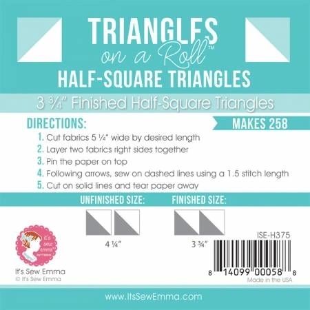 Triangles on a Roll 3-3/4in Finished Half-Square Triangles # ISE-H375