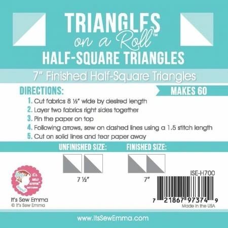 Triangles on a Roll 7in Finished Half-Square Triangles # ISE-H700