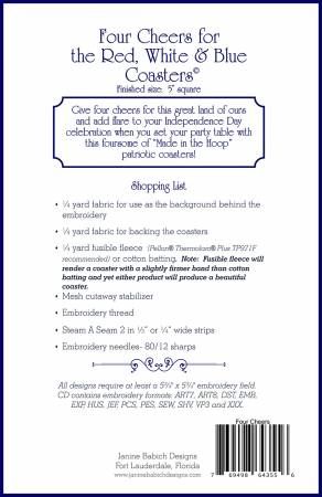 Four Cheers for the Red, White & Blue Coasters # JBDFOUR