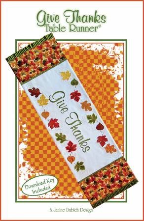 CD Give Thanks Table Runner Machine Embroidery # JBDGT