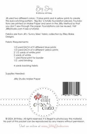 Big Sky Quilt Pattern # JILL2402