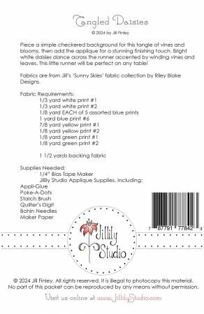 Tangled Daisies Table Runner Pattern # JILL2404