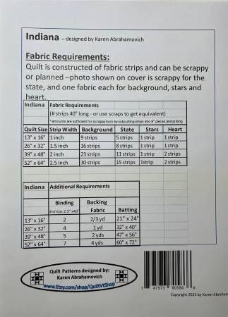 Indiana Quilt pattern # KA-014