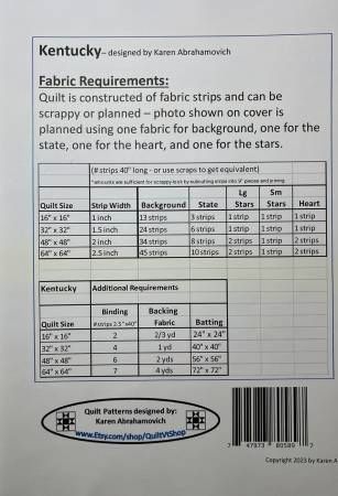 Kentucky Quilt Pattern # KA-017