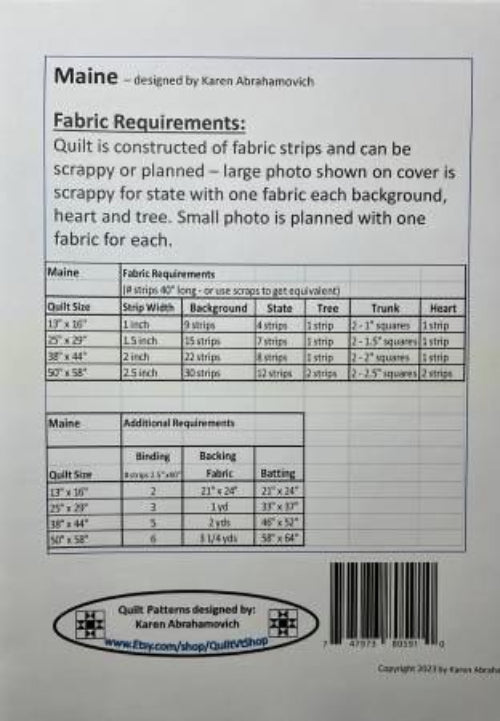 Maine Quilt Pattern # KA-019