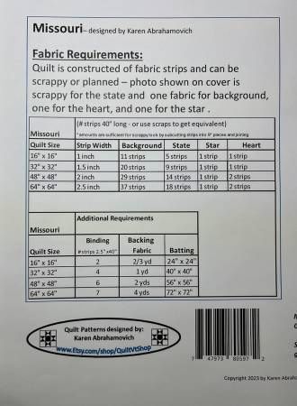 Missouri Quilt Pattern # KA-025