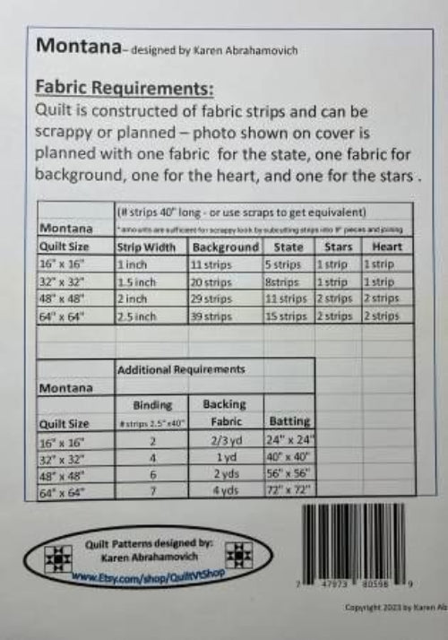Montana Quilt Pattern # KA-026