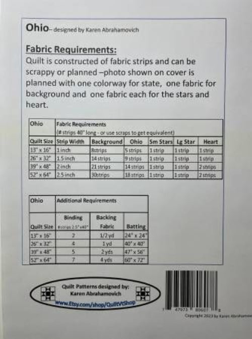 Ohio Quilt Pattern # KA-035