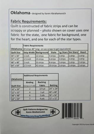 Oklahoma Quilt Pattern # KA-036