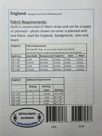 England Quilt Pattern # KA-052