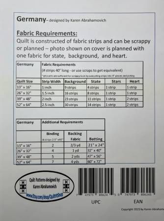 Germany Quilt Pattern # KA-053