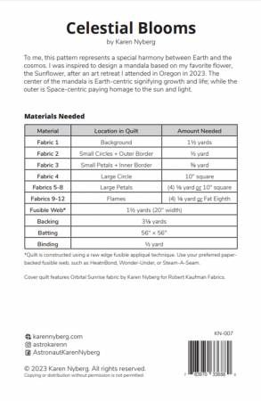 Celestial Blooms Quilt Pattern # KN-007