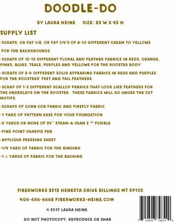 Doodle Doo Rooster Collage Pattern # LHFWDOODLE