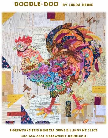 Doodle Doo Rooster Collage Pattern # LHFWDOODLE