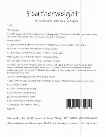 Featherweight The Sewing Machine Collage Pattern # LHFWFEATH