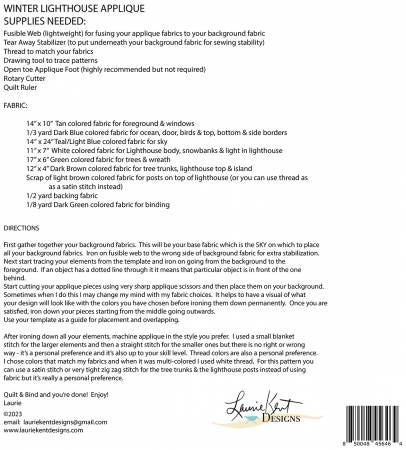 Winter Lighthouse Machine Applique # LKD-6464