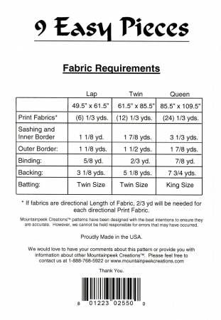 9 Easy Pieces # MPC364