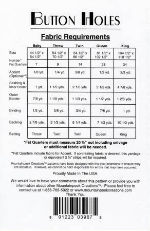 Button Holes # MPC388