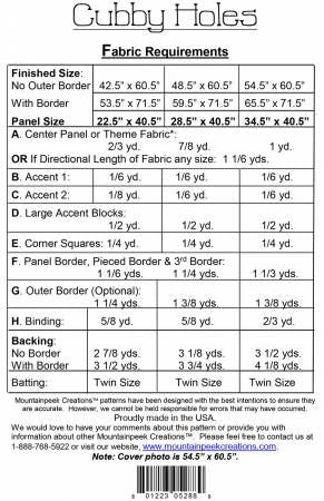 Cubby Holes # MPC420