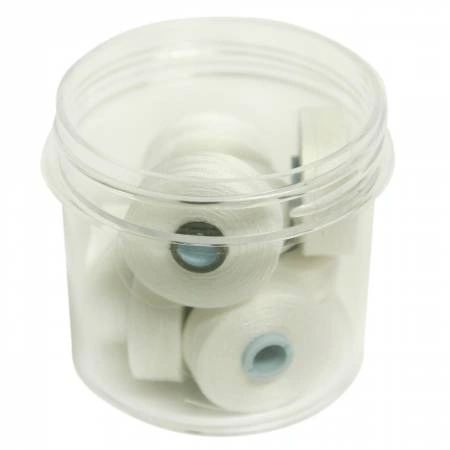 Magna-Quilt Delights Style M 135yd Pre-wound Bobbins White 10 Jar # MQM-10000-F