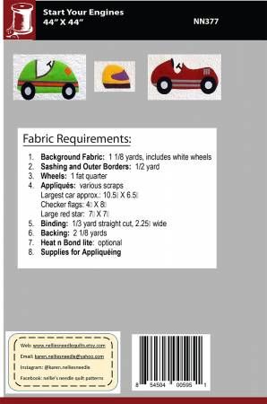 Start Your Engines Quilt Pattern # NN377