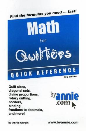 Math for Quilters Quick Reference Booklet # PBA141