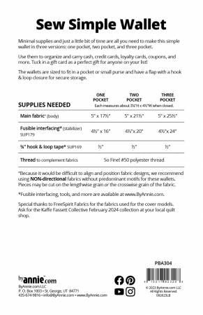 Sew Simple Wallet # PBA304