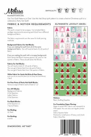 Santa's Hat Shop Quilt Pattern # PDC4724