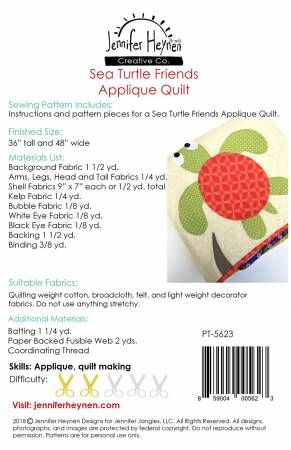 Sea Turtle Friends Applique Quilt # PT-5623