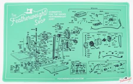 Featherweight Schematic Servicing Mat for the White 221K7 Machine # TOO-SVM-WHT