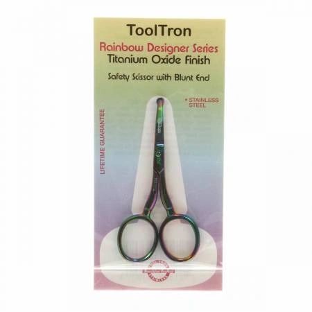 Curved Embroidery Scissor Blunt End Rainbow 3 1/2in # TT00380