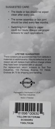 Victorian Scissors Yellow Handle with Sheath # TT00930